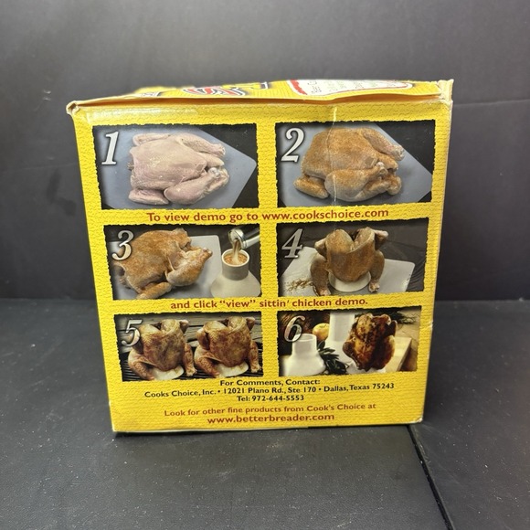 Cooks Choice  Sittin' Chicken  Ceramic  Steamer Original Box Beer Can Turkey - Picture 3 of 12